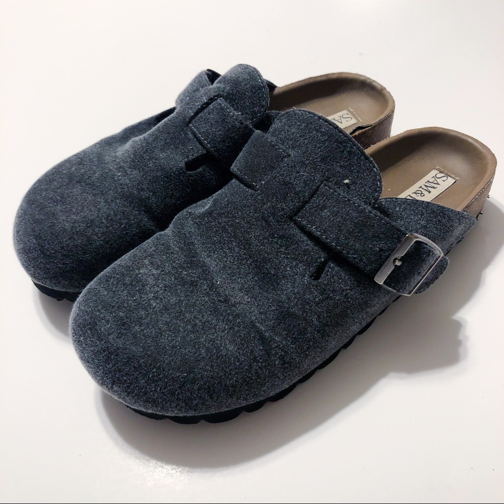 Sam & Libby Birkenstock Like Shoes Dark Gray Sz 6